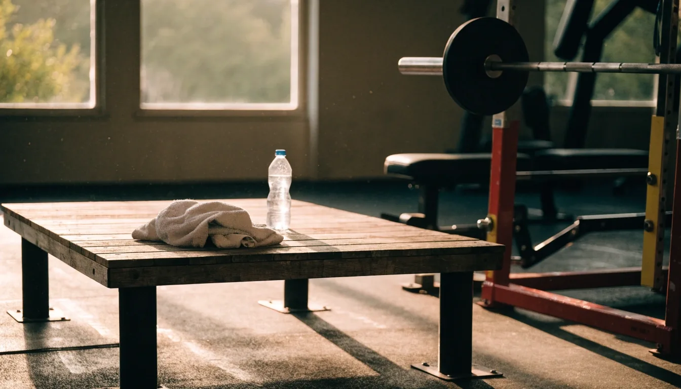 Training hall in late-afternoon light after the last session